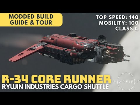 R-34 Core Runner | Class C Asymmetric Ryujin Cargo Shuttle | Starfield Ship Build