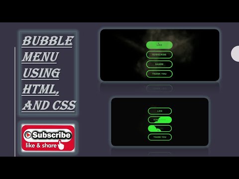 Bubble Menu bar using HTML, and ,CSS !