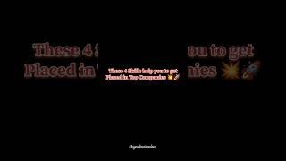 4 Skills to Get Placed in Top Companies | Crack Your Dream Job#PlacementTips #DreamJob #TopCompanies