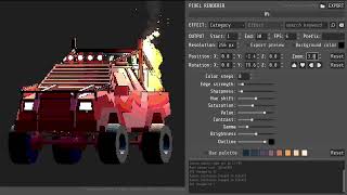 Godot + blender Pixel art tool | PixelRenderer | Jeep showcase
