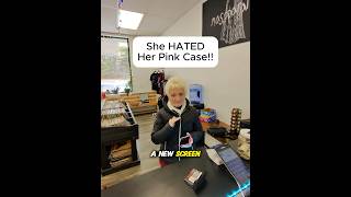 SHE HATED HER PINK PHONE CASE!! #education #brokenfix #smartphone #problemfix #brokenphone #phonefix