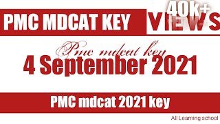 4 September pmc mdcat paper | mdcat 2021 | All learning school