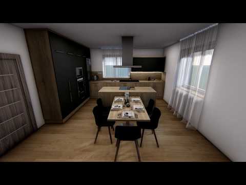 3D video prohlídka kuchyně// Rendering video quad HD - Virtual tour