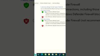 Kaise kare Turn windows defender firewall on & off #shorts
