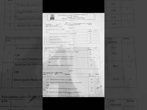 Software Engineering|Question paper| MST-2|2024|BCA|Sem -4|#ptu #exam #softwareengineering