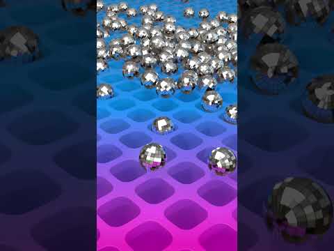 Dropping Disco Balls Into The Grid 🪩 Satisfying 3d Animation #satisfying #animation #blender3d