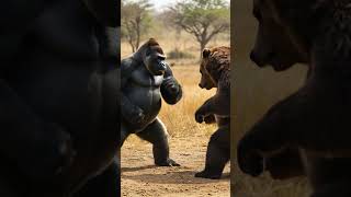 "Gorilla vs Bear: The Ultimate Forest Showdown!"　 #EpicShowdown  #animalfight