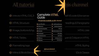 Complete HTML Guide - All videos available @ Bluecoder Tech #shorts #webdevelopment  #htmltutorial