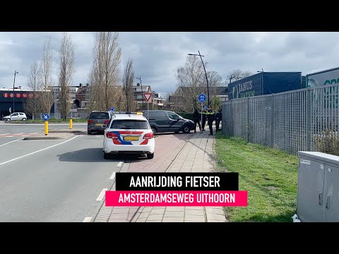 Aanrijding fietser met busje op de Amsterdamseweg in Uithoorn