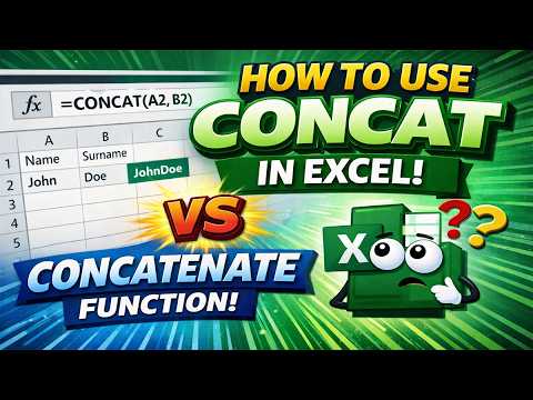 How to use the CONCAT function in Excel (vs the CONCATENATE function)