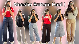 *HUGE* Meesho Bottom Haul😍 | High Waisted Wide Leg Jeans/Trousers| Akanksha Jha