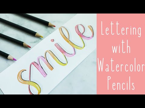 Lettering with Colored Pencils | Blend with Watercolor Pencils