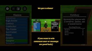 We got our second winner#deadrail #deadrailsgiveaway #robloxedit #roblox