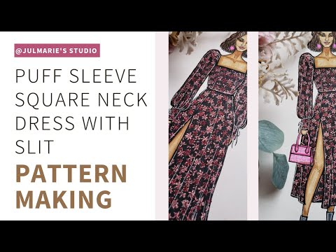 SQUARE NECK PUFF SLEEVE W/ SLIT PATTERN-PART 2|JULMARIE'S STUDIo#SQUARENECKPATTERN#PUFFSLEEVEPATTERN