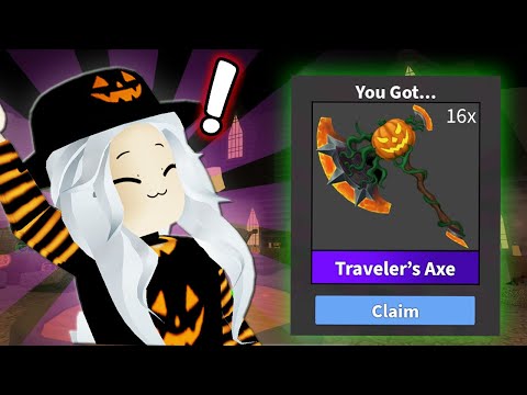 Claiming 10+ TRAVELER'S AXE in Halloween Update - MM2 | Murder Mystery 2