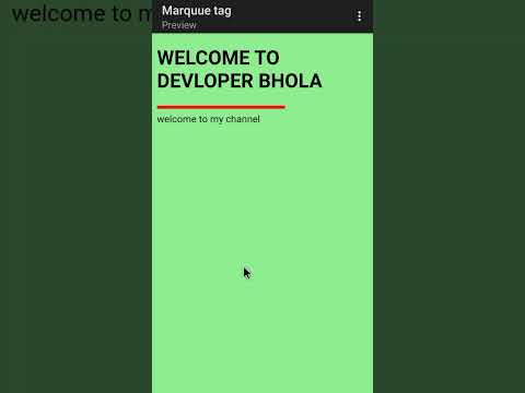 marquee tag #html  #coding #htmlcss  #webdevelopment   #devloperbhola  #mobiletutorial