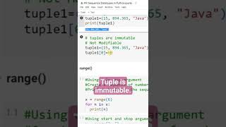 Tuple is immutable #coding #python #pythonprogramming #tuples