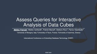 EDBT 2021 - Assess Queries for Interactive Analysis of Data Cubes