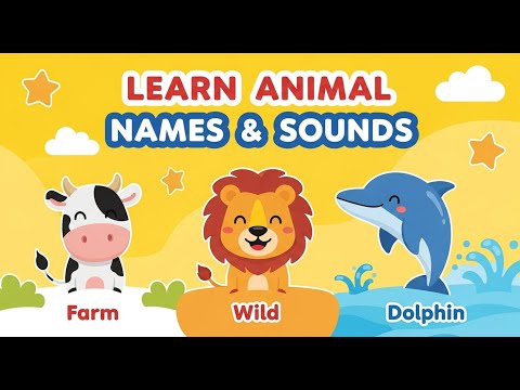 Learn Animal Names and Sounds 🦁 | Farm, Wild & Ocean Animals for Kids