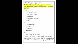 Letter of complaint #11thclass #englishforcommunication