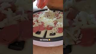 WAFFLE PIZZA ,missed pizza sauce? it's my recipe anyway😊 #getmoresubscribers #ytshort #ytstudio