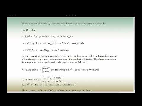 Moment of Inertia for a lamina about an arbitrary axis.
