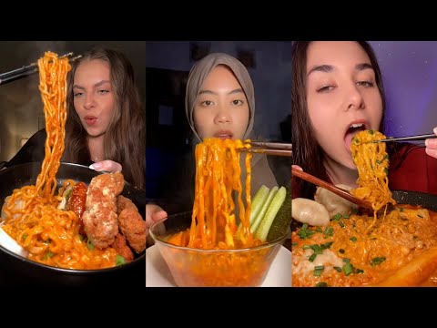Spicy Buldak Samyang Noodles Mukbang TikTok Compilation ASMR 😋
