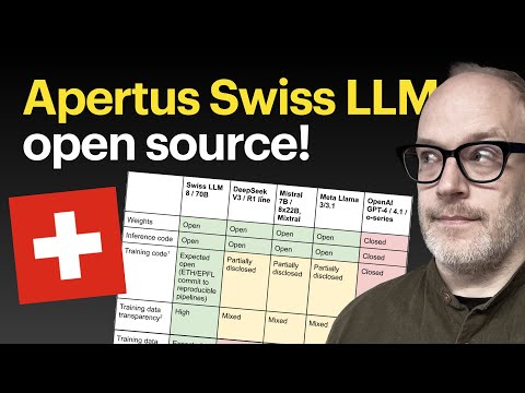 Swiss LLM Apertus - the open source LLM from Switzerland just released