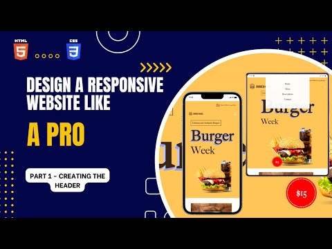Simple Responsive Website | HTML CSS | Part 1 - Header