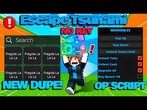 Escape Tsunami For Brainrots Script NO KEY - INSTANT TELEPORT, GOD MODE, REMOVE TSUNAMI, DUPE & GAP