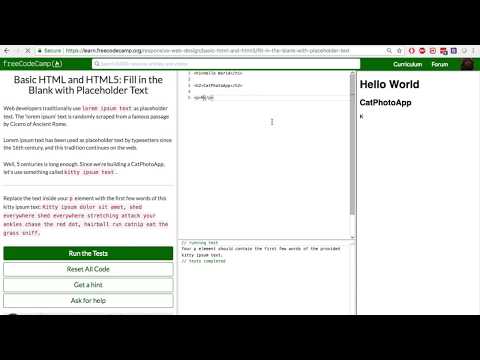 Responsive Web Design Certification: Introduction to Basic HTML and HTML5 Part 1