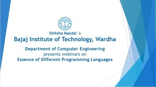 Webinars on Essence of Different Programming Languages