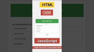 Online Test HTML|CSS| JS #trending #viral #shorts #html #css #js #javascript #programming #code #csa
