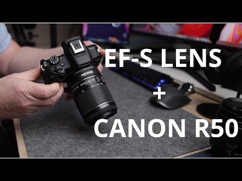 Canon R50 with EF-S 18-55mm lens - using an adapter