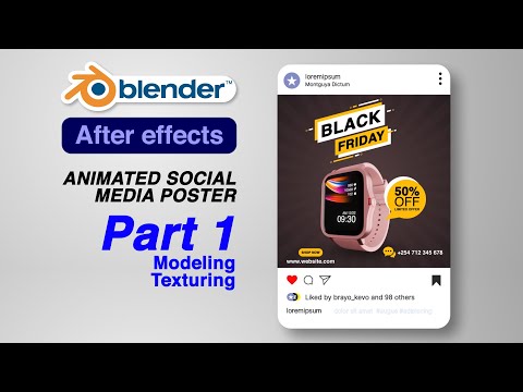 Animated Social Media Poster: PART 1 A Step-by-Step Guide using Blender and After Effects