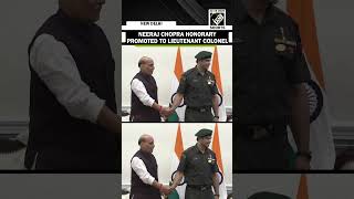 Rajnath Singh, Army chief honour Olympic Champion Lt Col (Hony) Neeraj Chopra at pipping ceremony