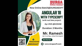 🚨 New Online Batch @ DURGASOFT 🚨