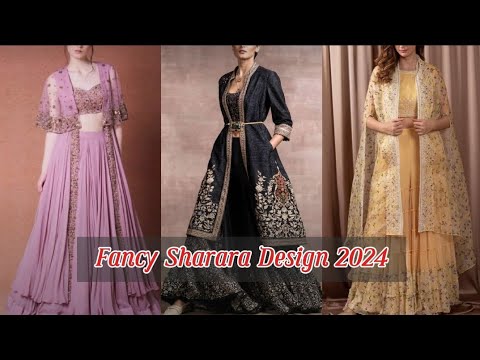 Fancy Sharara Designs 2024 | Trandy Palazzo With Shrug | Latest Lehenga Dress Designs |