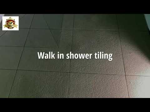 Walk in shower tiling