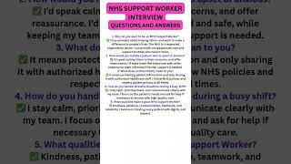 NHS Support worker interview questions and answers (pass your interview) #nhs #interview #nhsjobs