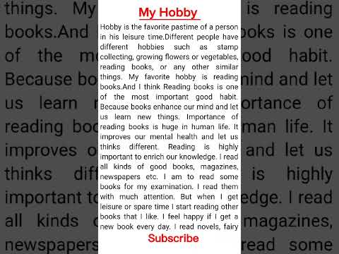 My Hobby paragraph. #paragraph
