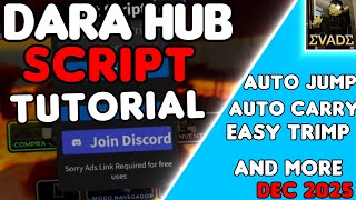 EVADE | GET DARA HUB SCRIPT TUTORIAL | EASY TRIMP, AUTO BHOP, AUTO CARRY, EMOTE CHANGE AND MORE