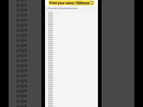 #12 print your name 100 times #cprogramming #coding #interviewquestions #job #software #shorts