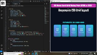 Futuristic 3D Neon Card Grid | Pure HTML & CSS Advanced UI Design Tutorial || Css3-Html5