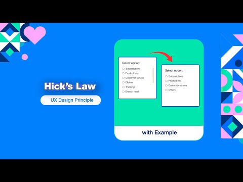 How Hick's Law Can Improve Your UX Design | #Hickslaw #uxlaws #uiuxdesign #uiuxprinciple