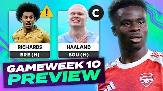 RICHARDS DOUBTS ⚠️ FPL GAMEWEEK 10 PREVIEW 💪| Fantasy Premier League Tips 2025/26
