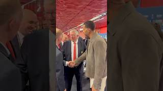 Rio Ferdinand did not look happy shaking Avram Glazers hand #manchesterunited #mufc #europaleague