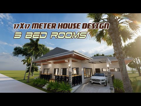 17X17 METER HOUSE DESIGN | 3 BEDROOM DESIGN