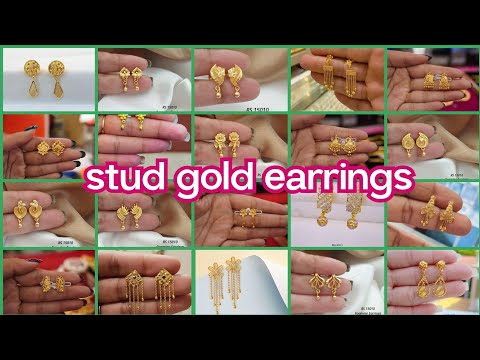 Stud gold earrings designs 2025/new gold ear stud earrings