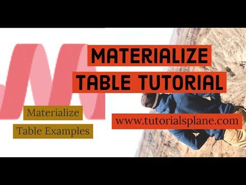 MaterializeCss Table Tutorial